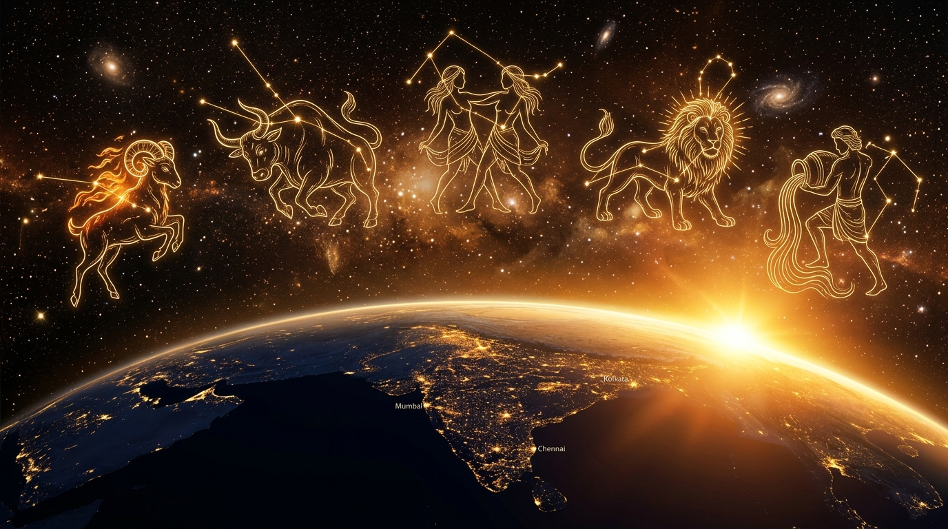 Zodiac Element Vedic Background